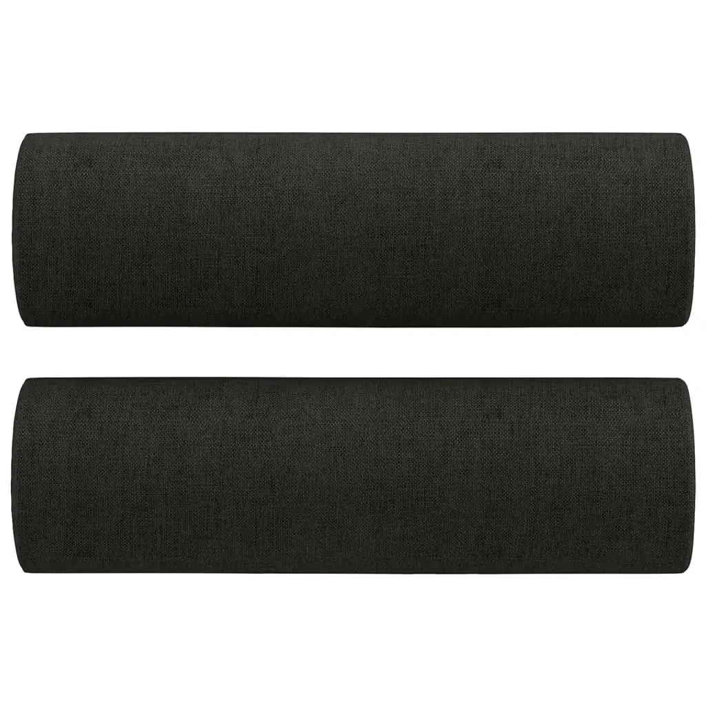 4 Piece Sofa Set with Pillows Black Fabric Price