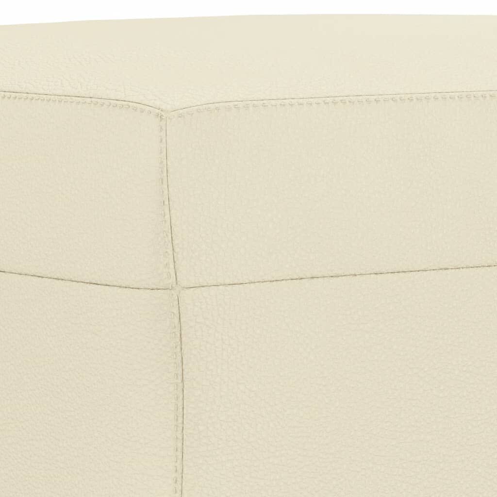 4 Piece Sofa Set with Cushions Cream Faux Leather Price
