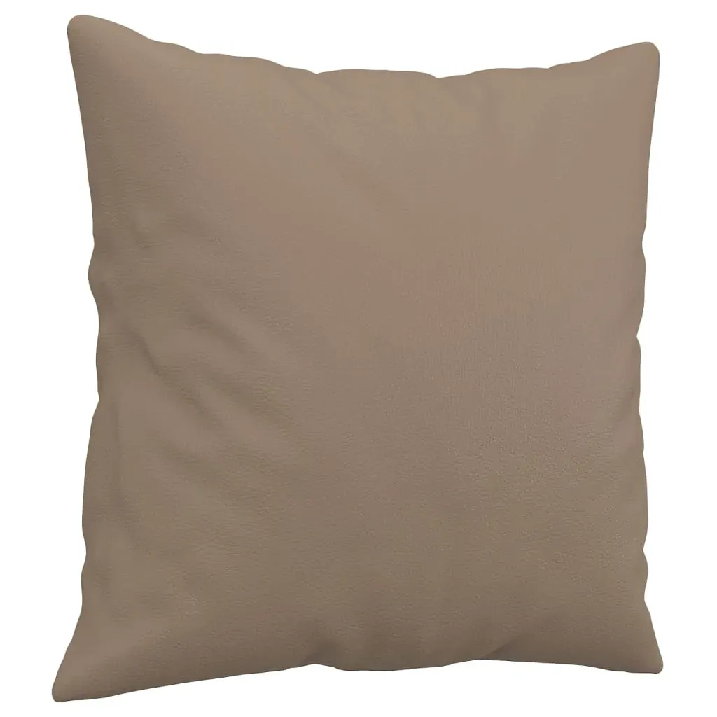 3 Piece Sofa Set with Pillows Cappuccino Faux Leather Price