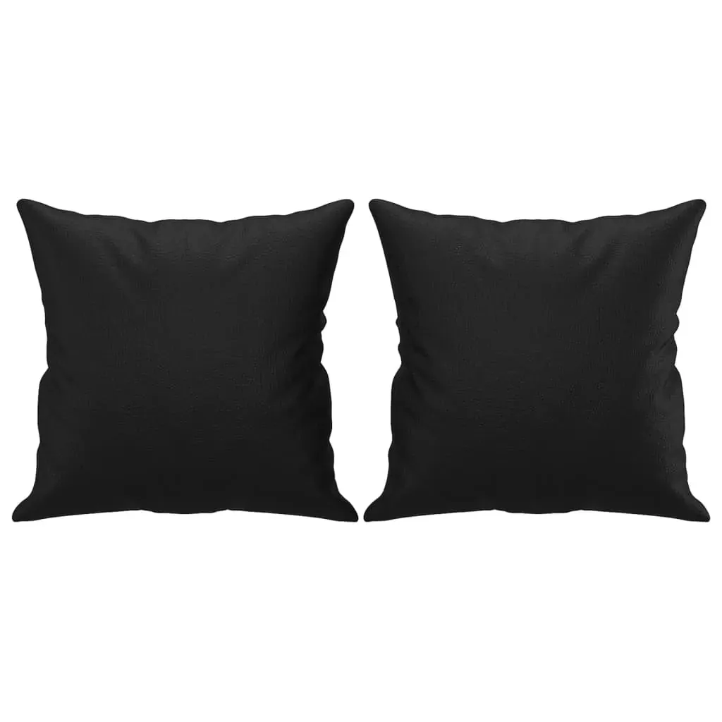 4 Piece Sofa Set with Pillows Black Faux Leather Price