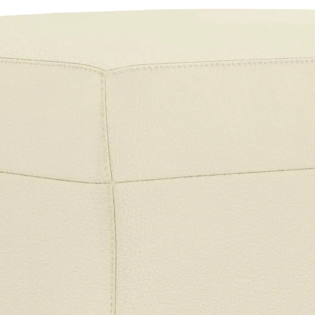 3 Piece Sofa Set with Cushions Cream Faux Leather Price