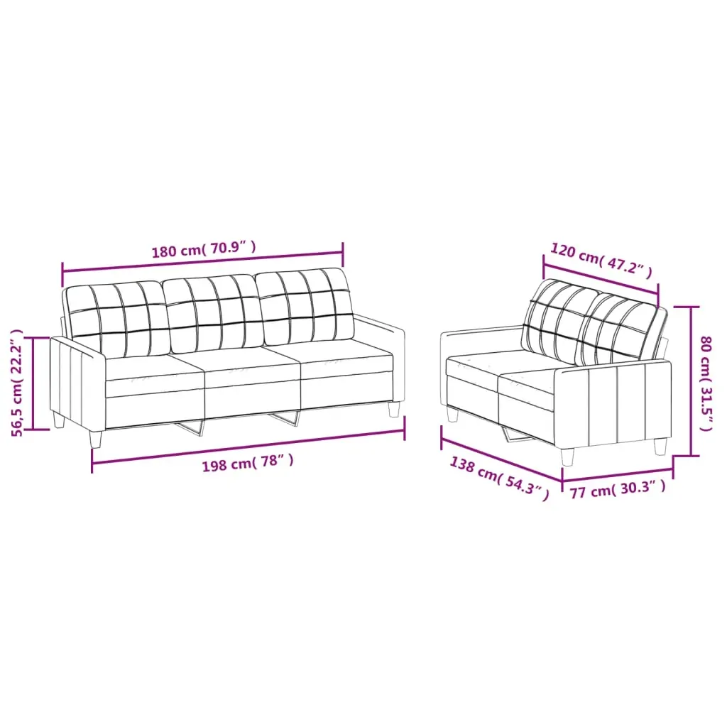2 Piece Sofa Set with Cushions Black Faux Leather Price