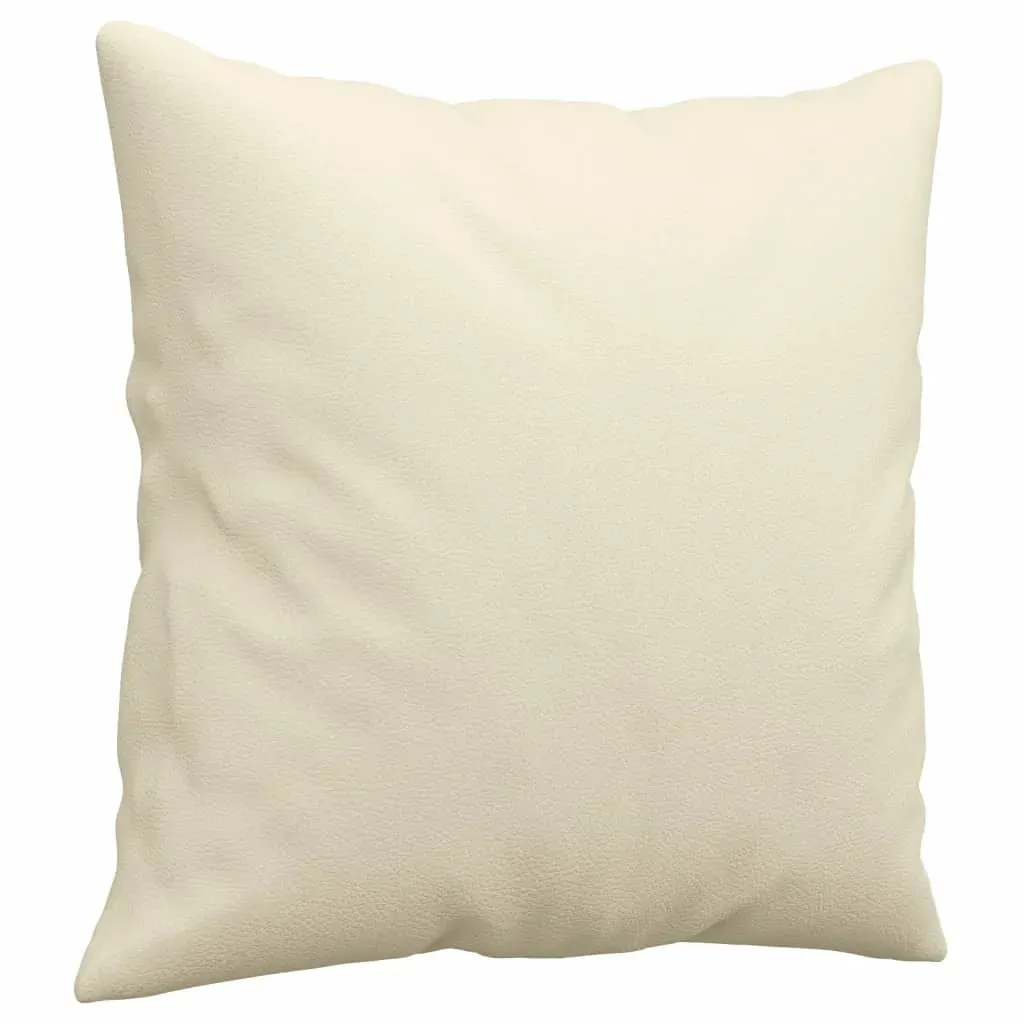 3 Piece Sofa Set with Pillows Cream Faux Leather Price