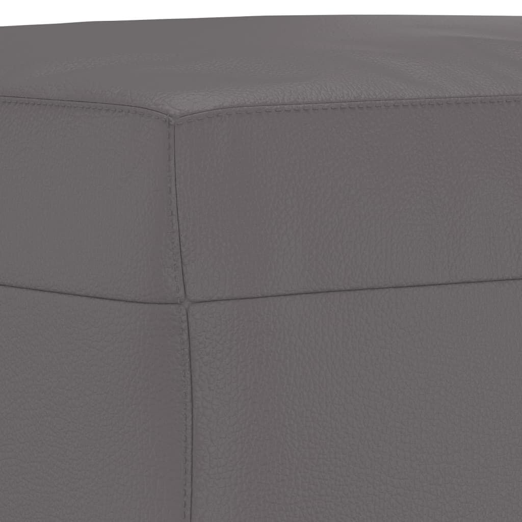 4 Piece Sofa Set with Cushions Grey Faux Leather Price