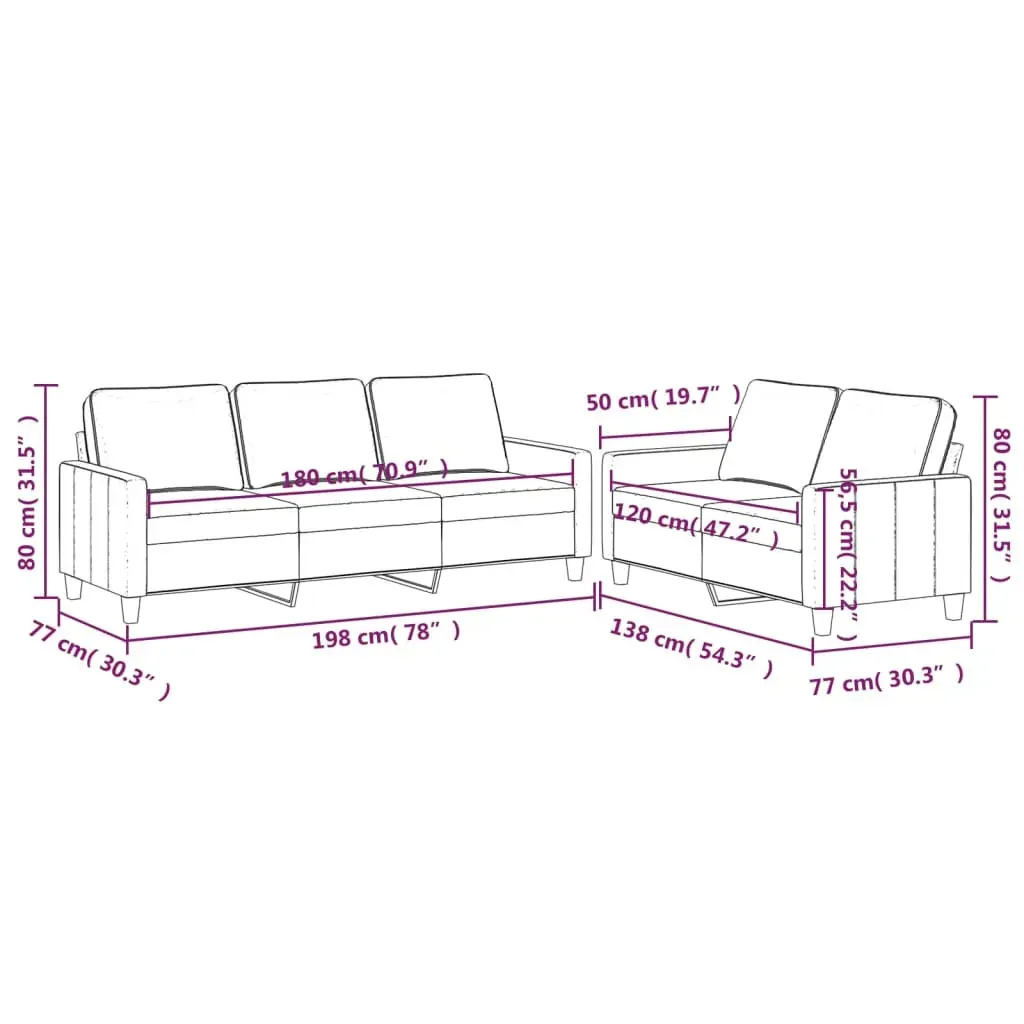 2 Piece Sofa Set with Cushions Dark Grey Velvet Price