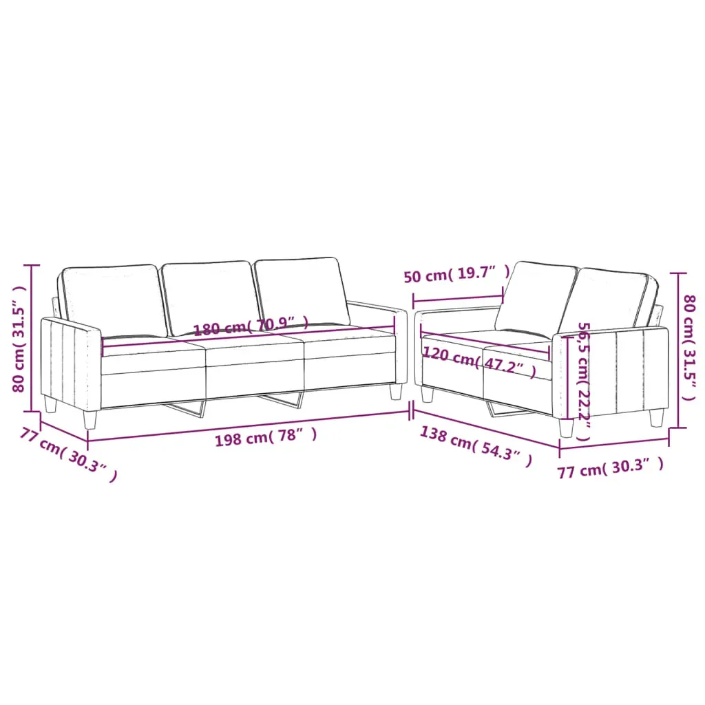 2 Piece Sofa Set with Cushions Black Velvet Price