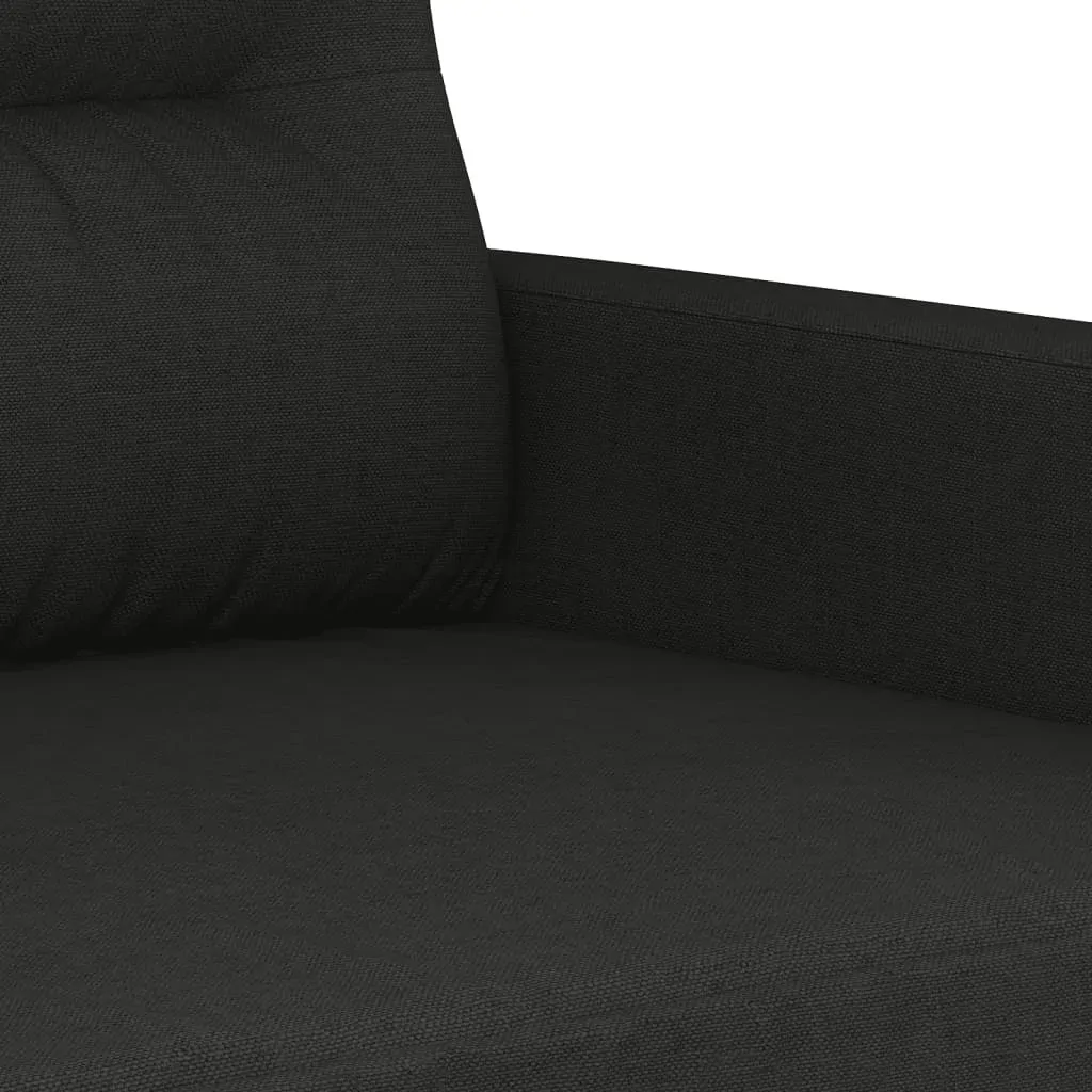 4 Piece Sofa Set with Cushions Black Fabric Price