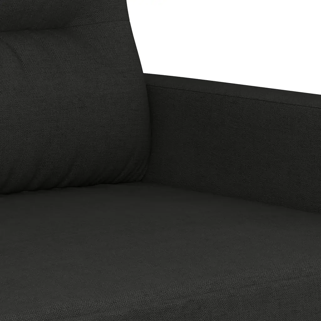 4 Piece Sofa Set with Pillows Black Fabric Price