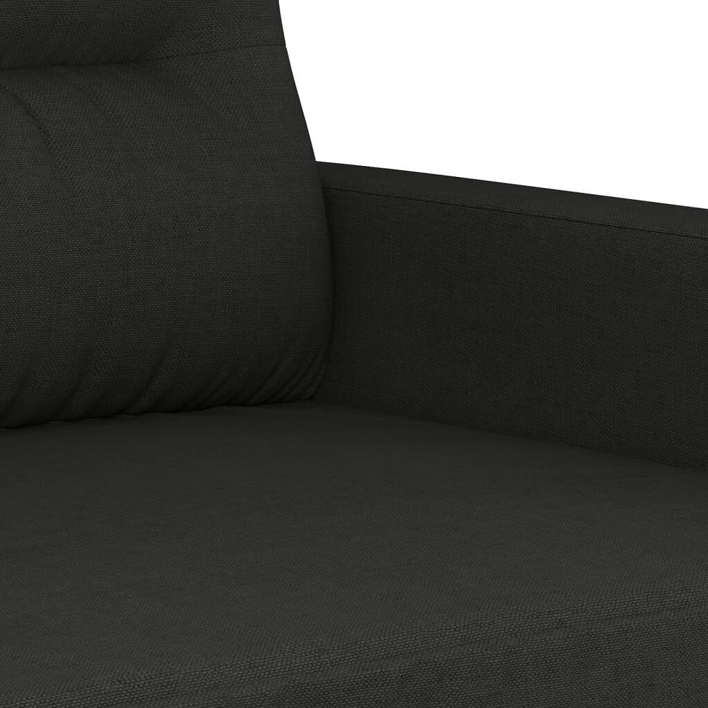 3 Piece Sofa Set with Pillows Black Fabric Price