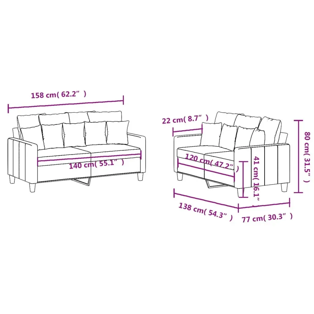 2 Piece Sofa Set with Cushions Dark Grey Fabric Price
