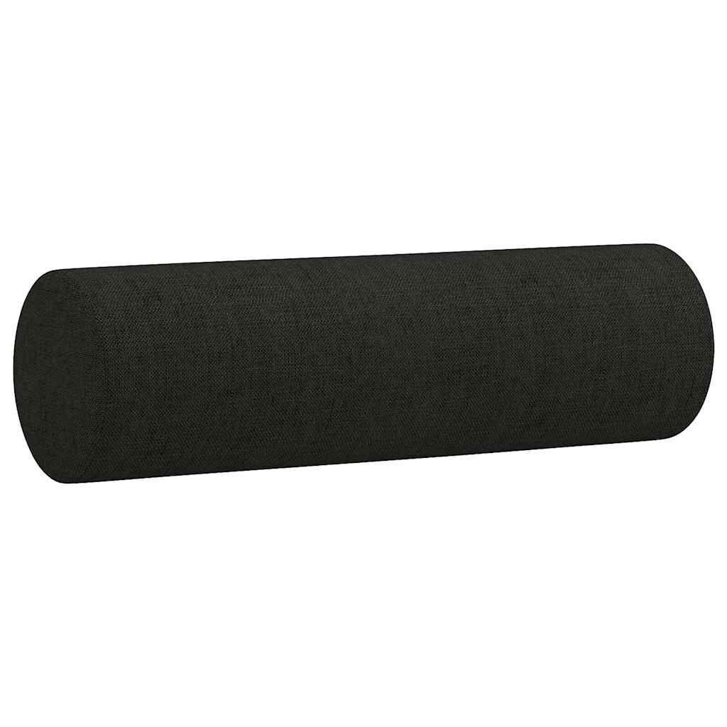 3 Piece Sofa Set with Pillows Black Fabric Price