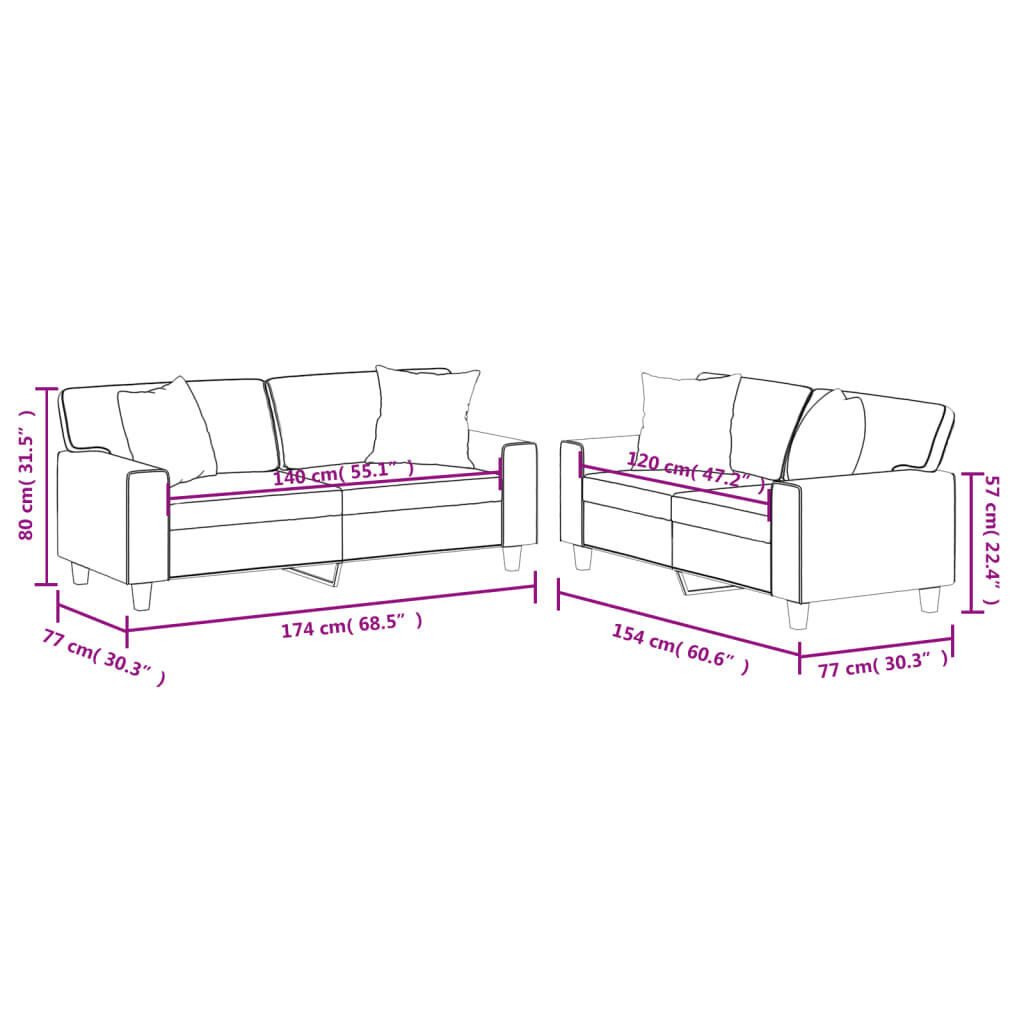 2 Piece Sofa Set with Pillows Black Faux Leather Price