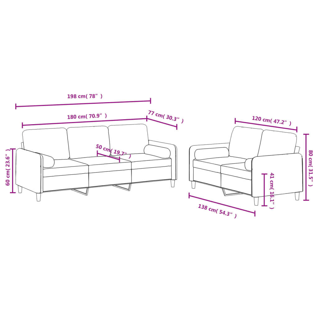 2 Piece Sofa Set with Pillows Dark Grey Velvet Price