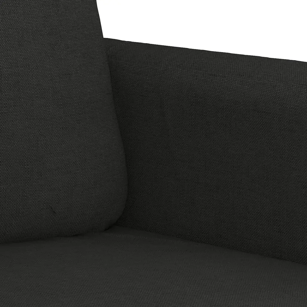 4 Piece Sofa Set with Cushions Black Fabric Price