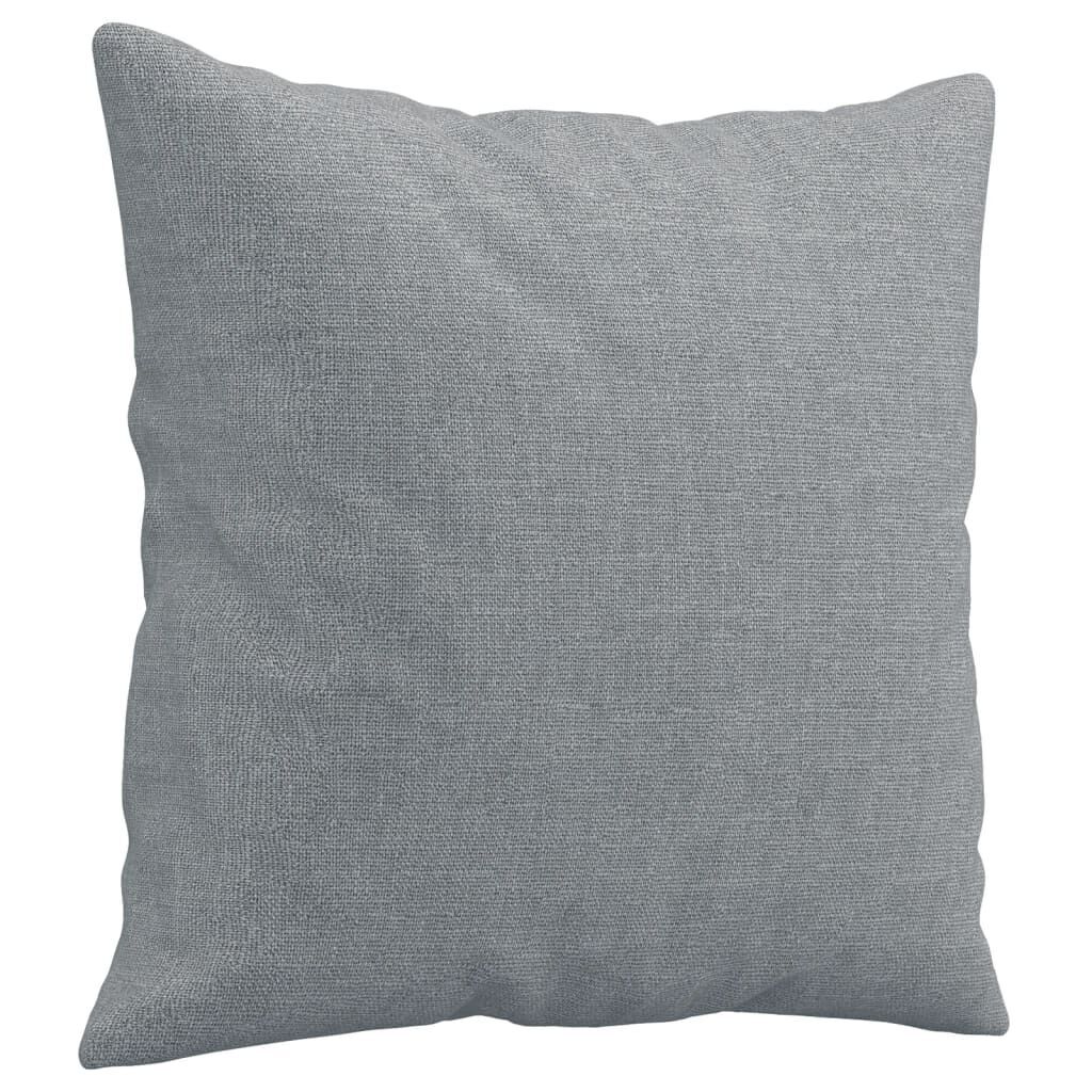 3 Piece Sofa Set with Pillows Light Grey Fabric Price