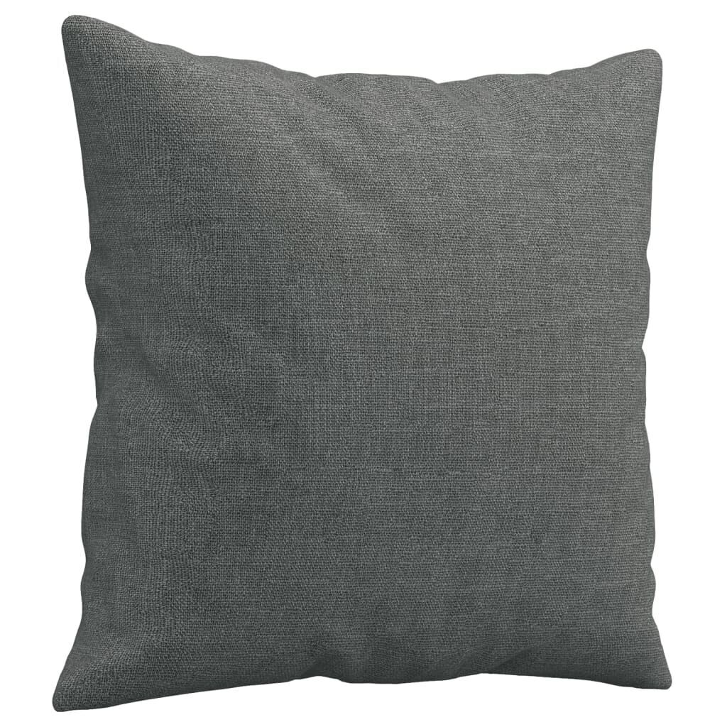3 Piece Sofa Set with Pillows Dark Grey Fabric Price