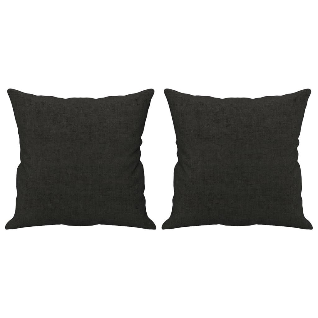3 Piece Sofa Set with Pillows Black Fabric Price