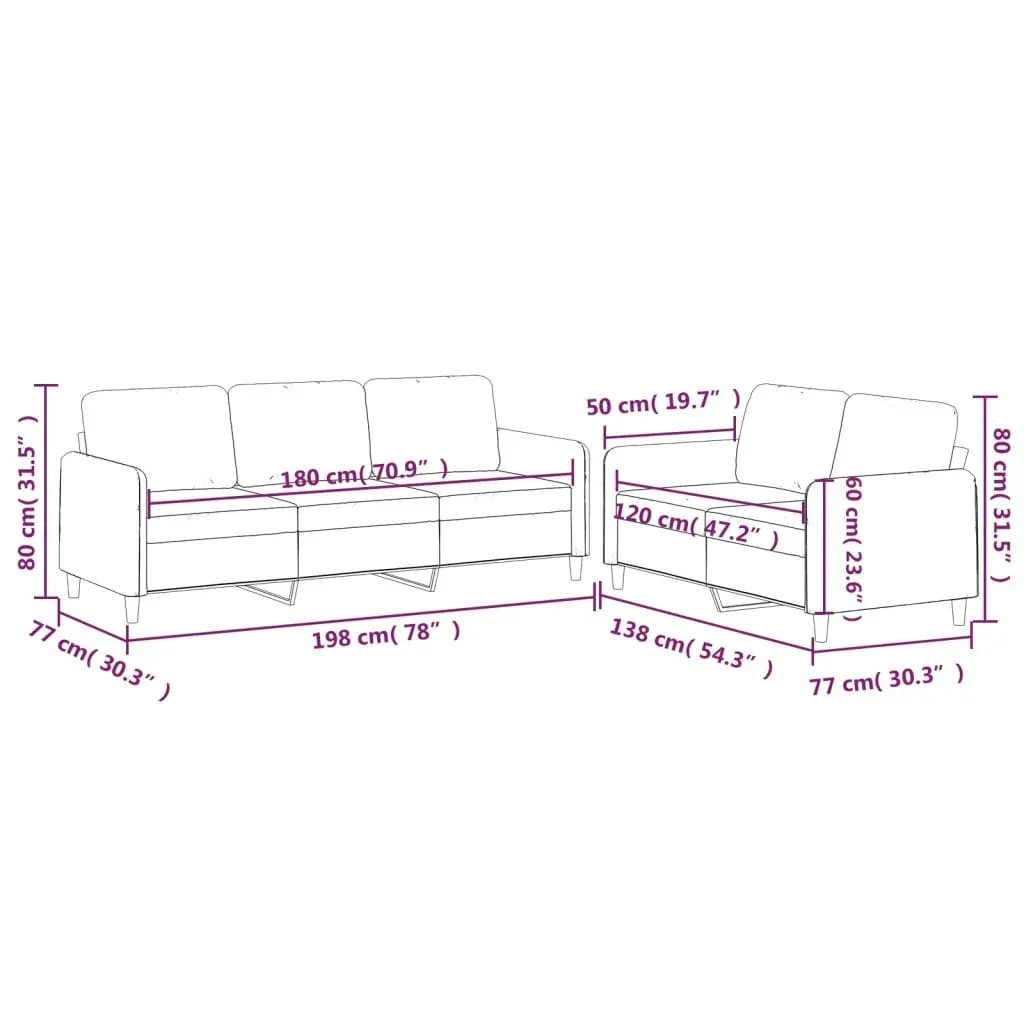 2 Piece Sofa Set with Cushions Dark Grey Fabric Price