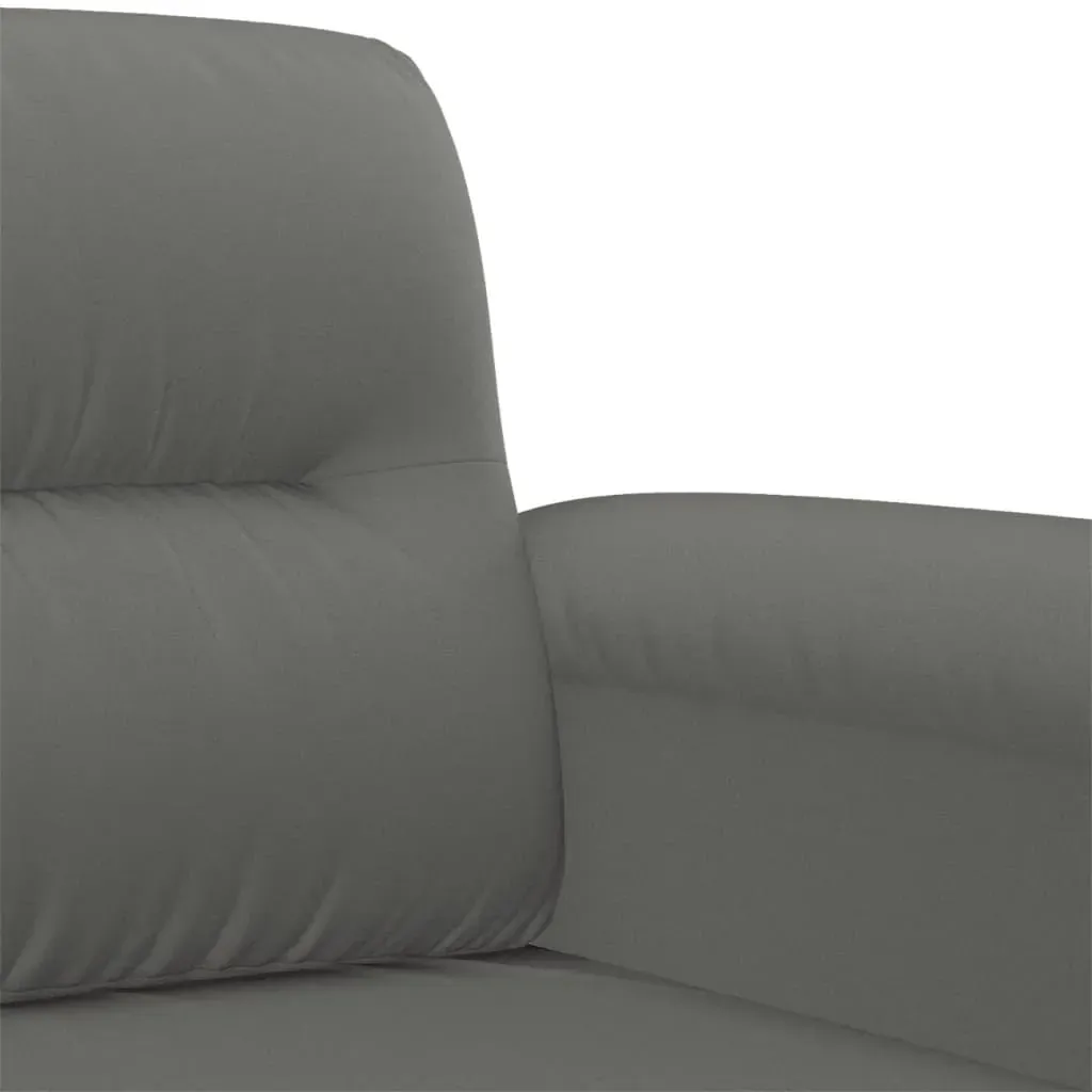 4 Piece Sofa Set with Cushions Dark Grey Microfibre Fabric Price