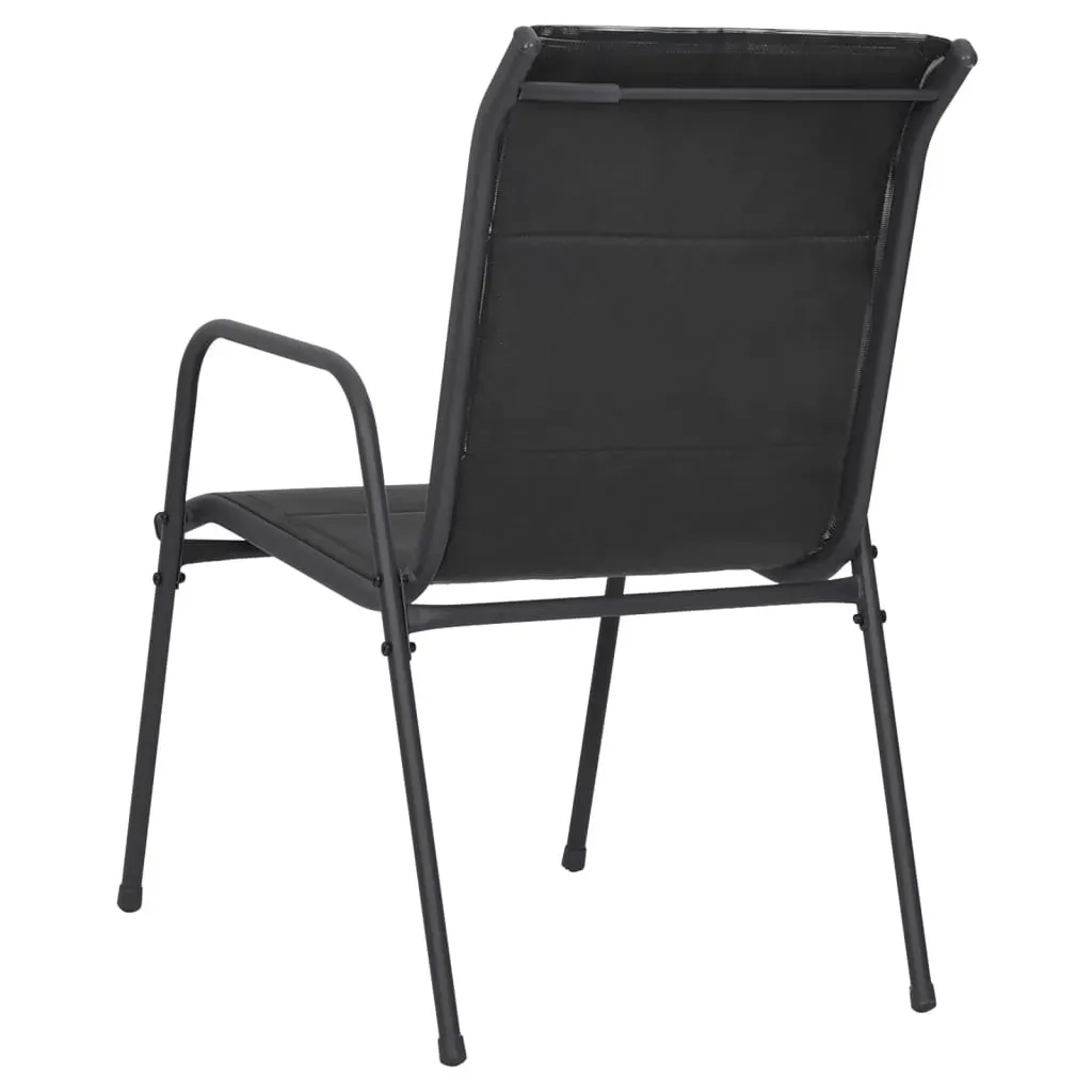 3 Piece Garden Dining Set Black Steel Price