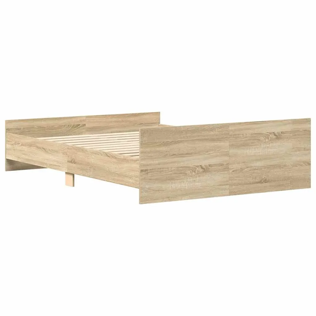 Bed Frame without Mattress Sonoma Oak 135x190 cm Price