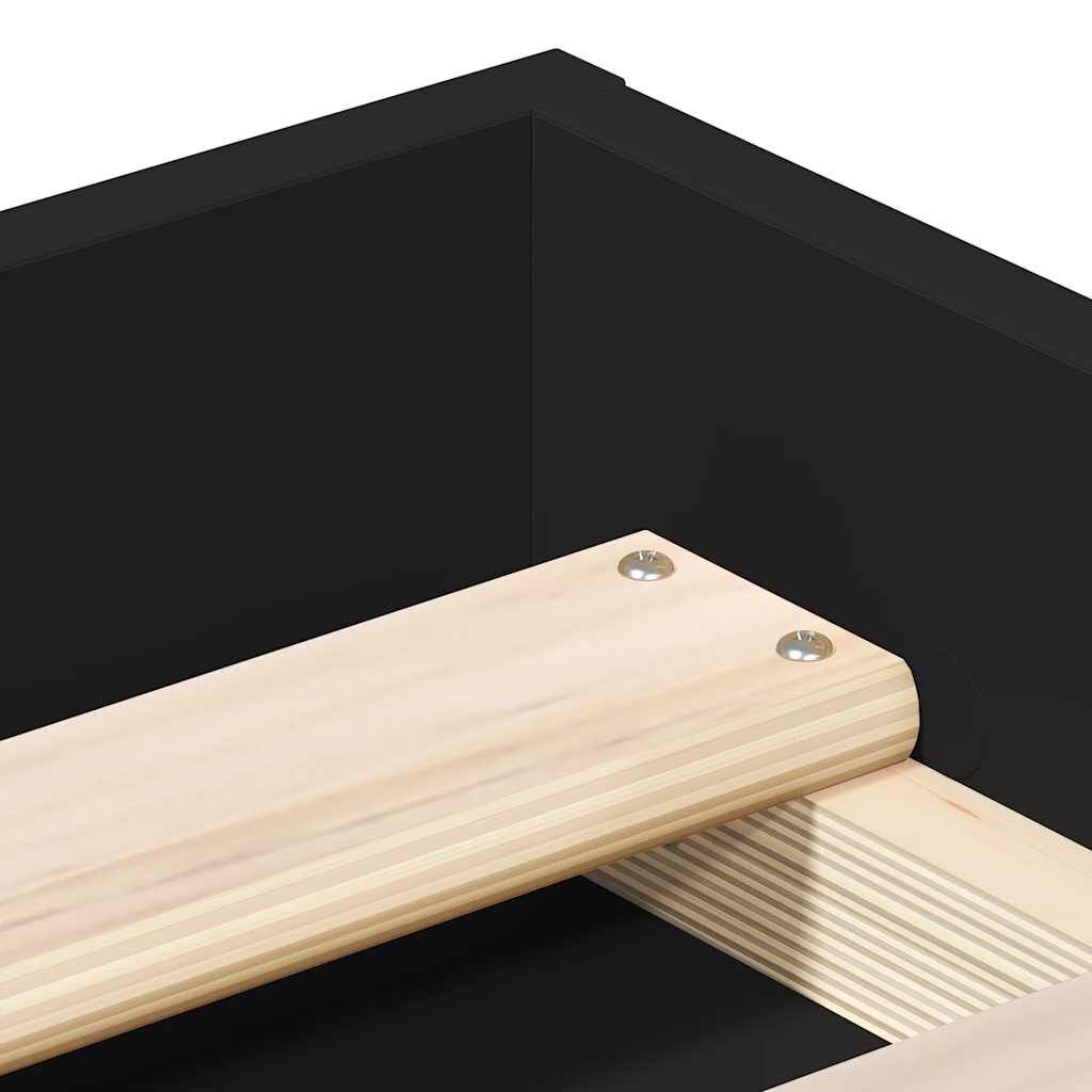 Bed Frame without Mattress Black 183x203 cm King Price