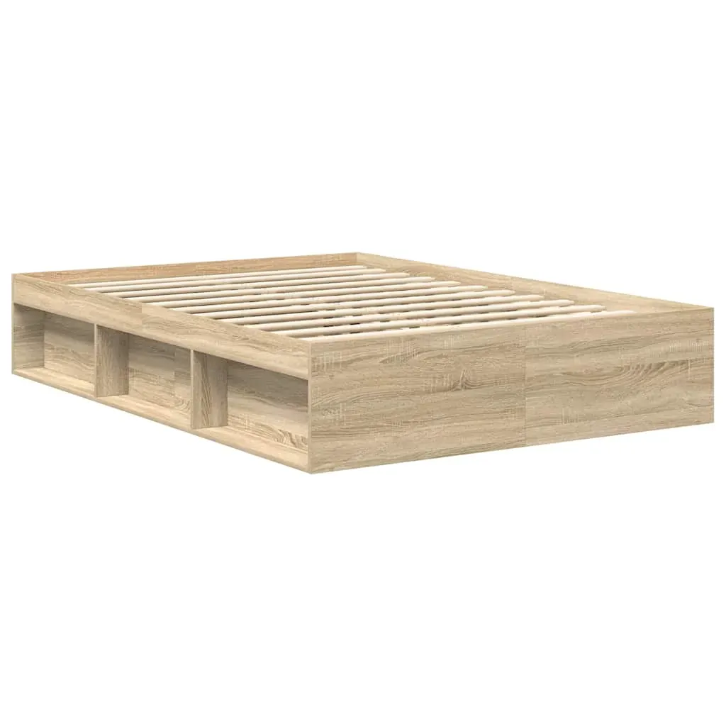 Bed Frame without Mattress Sonoma Oak 135x190 cm Price