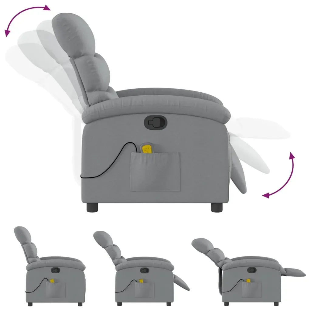 Massage Recliner Chair Light Grey Fabric Price