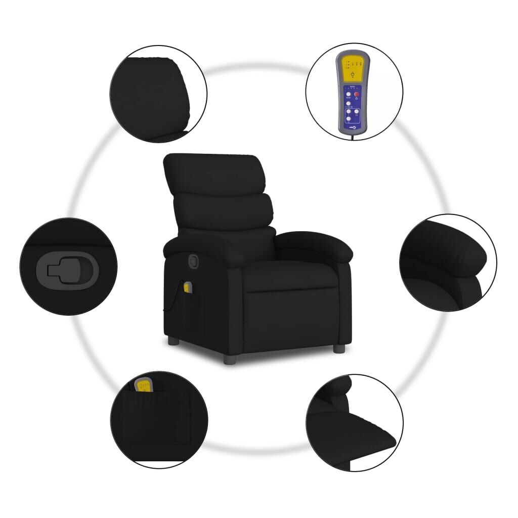 Massage Recliner Chair Black Fabric Price