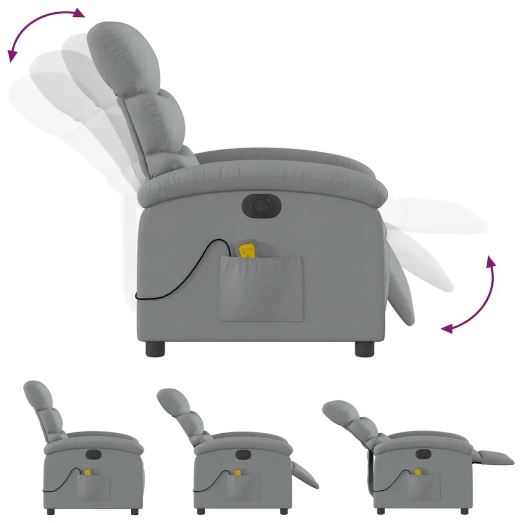 Electric Massage Recliner Chair Light Grey Fabric Price