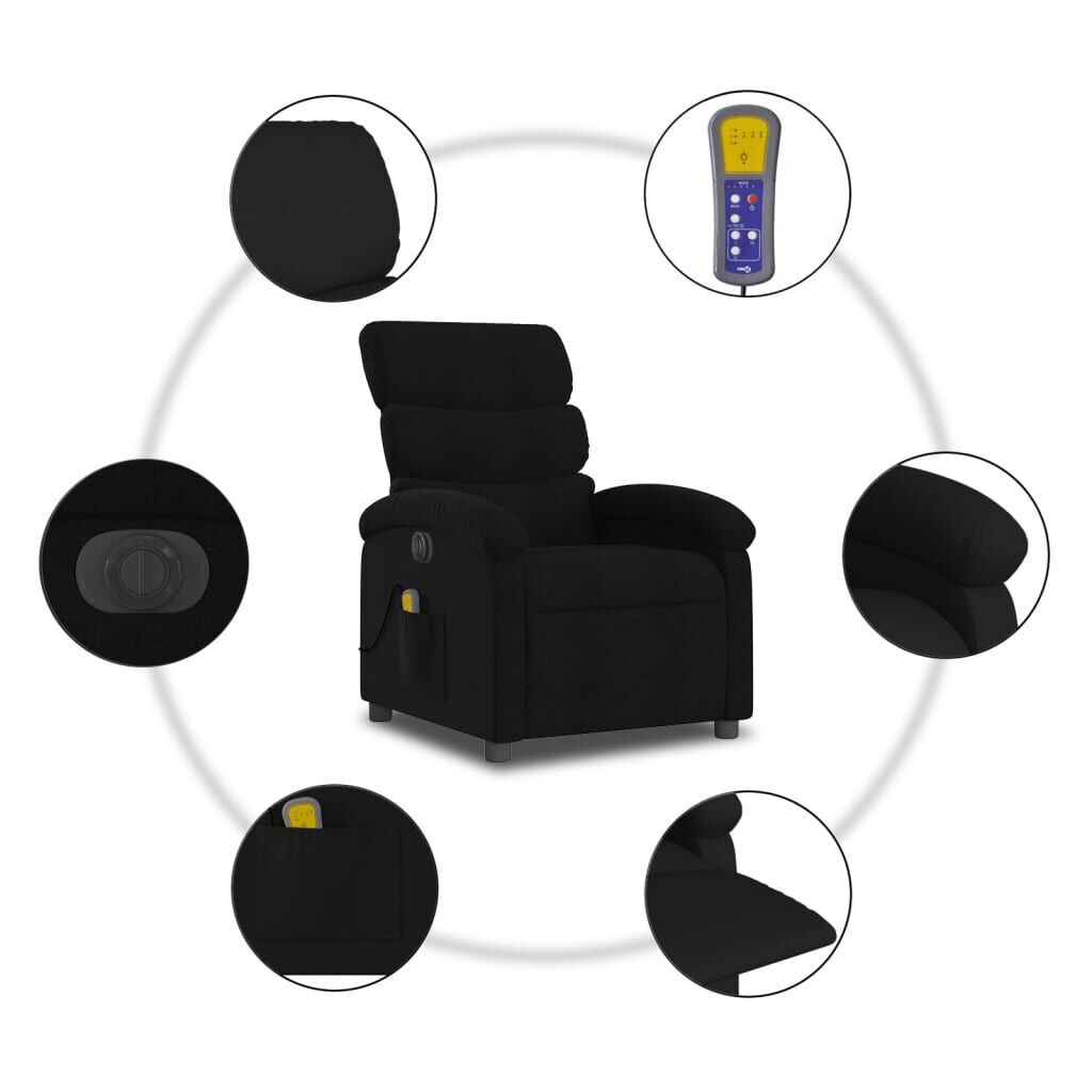Electric Massage Recliner Chair Black Fabric Price