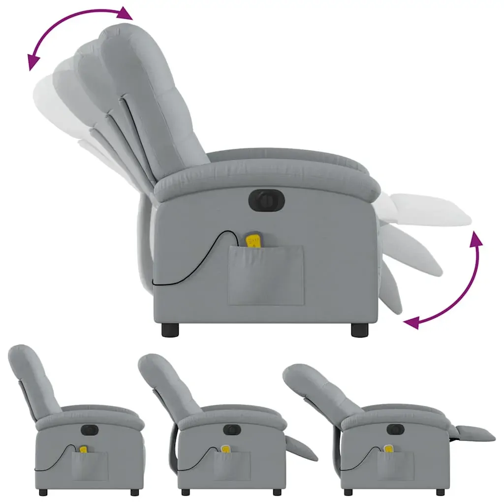 Electric Massage Recliner Chair Light Grey Fabric Price