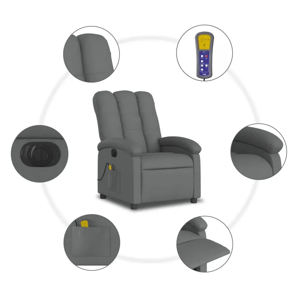 Electric Massage Recliner Chair Dark Grey Fabric Price