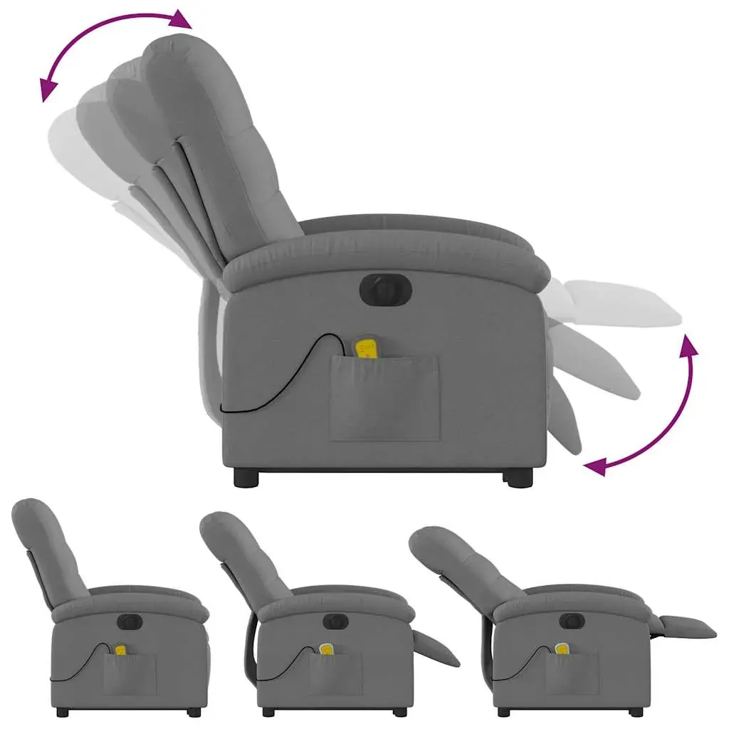 Electric Stand up Massage Recliner Chair Dark Grey Fabric Price