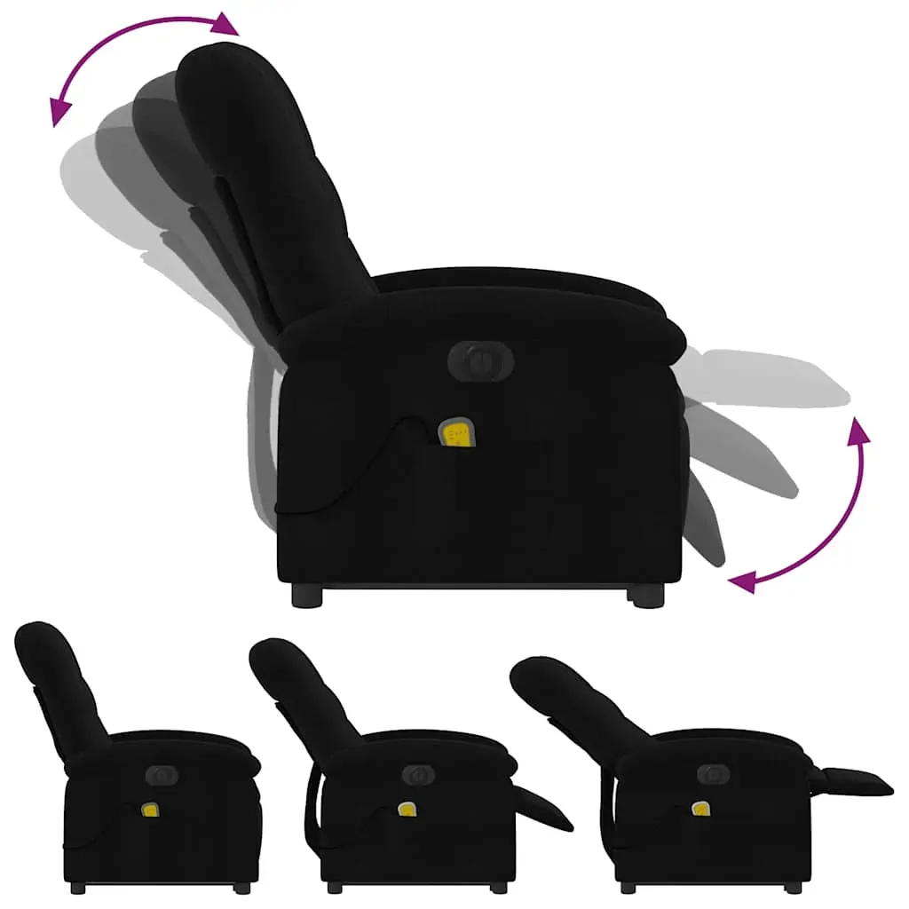 Electric Stand up Massage Recliner Chair Black Fabric Price