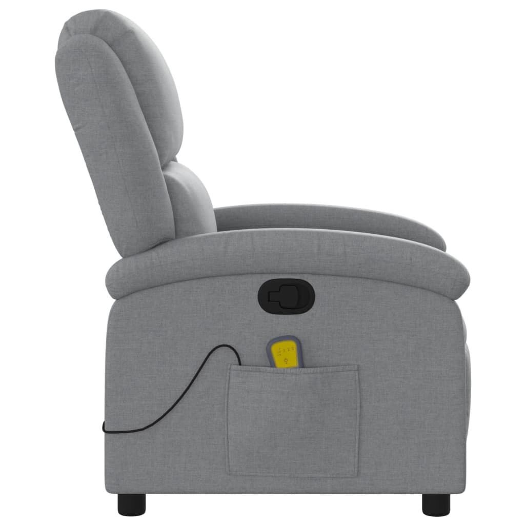 Massage Recliner Chair Light Grey Fabric Price