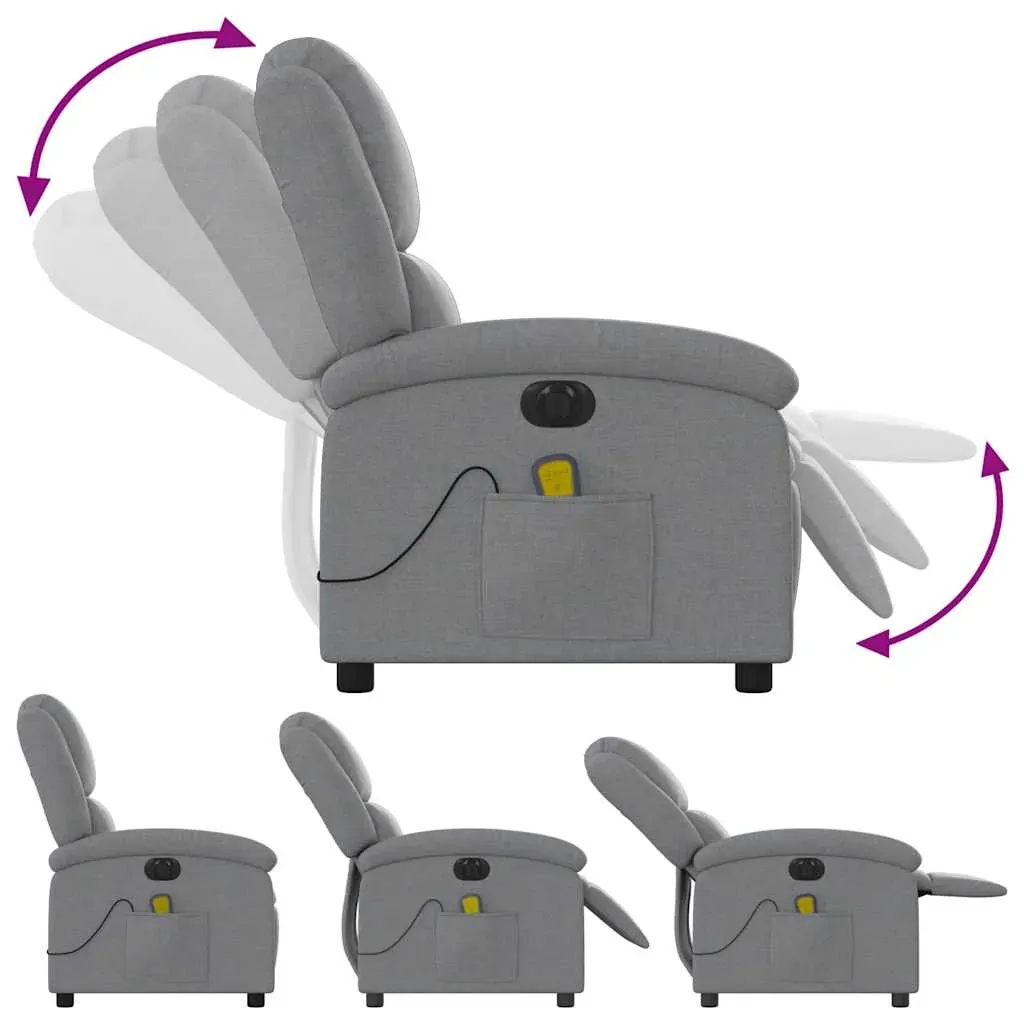 Electric Massage Recliner Chair Light Grey Fabric Price