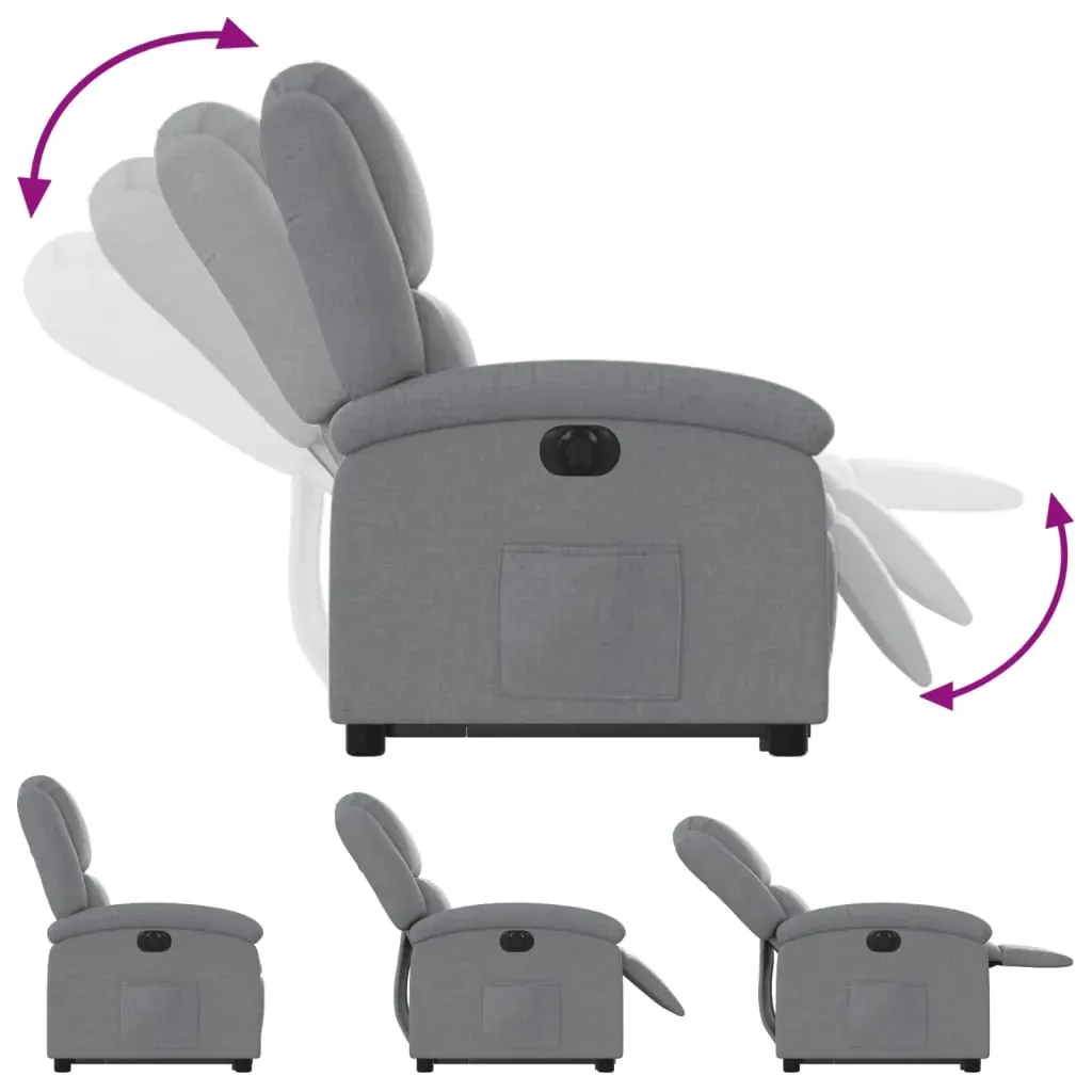 Electric Stand up Recliner Chair Light Grey Fabric Price