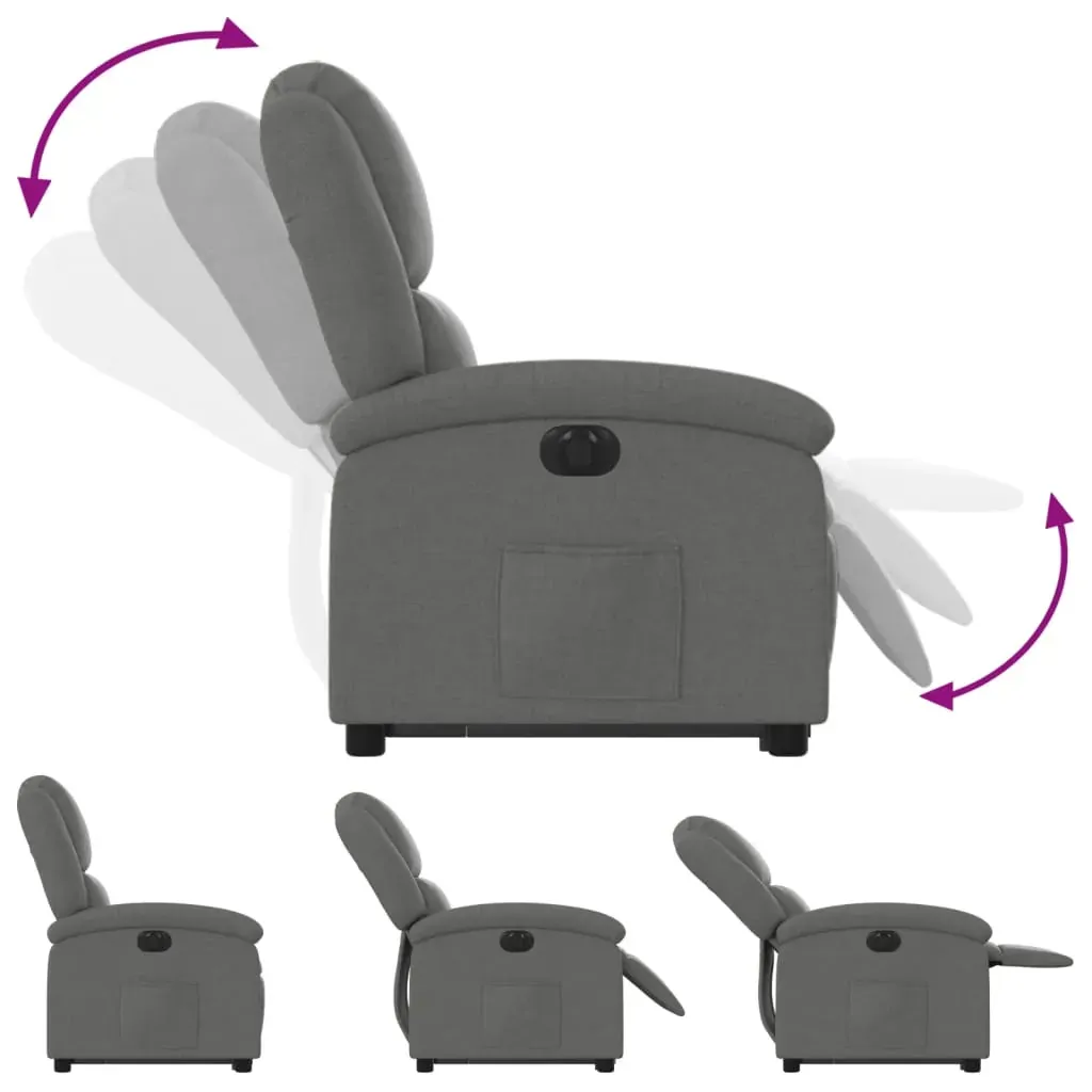 Electric Stand up Recliner Chair Dark Grey Fabric Price
