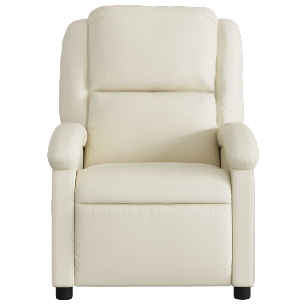 Electric Massage Recliner Chair Cream Faux Leather Price