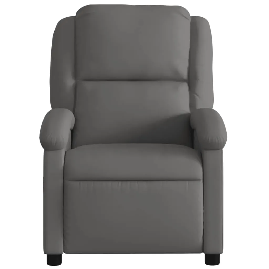 Massage Recliner Chair Grey Real Leather Price