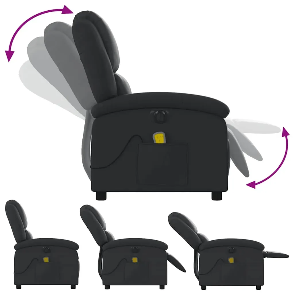 Electric Massage Recliner Chair Black Real Leather Price