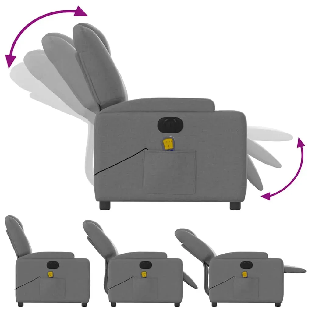 Electric Massage Recliner Chair Dark Grey Fabric Price