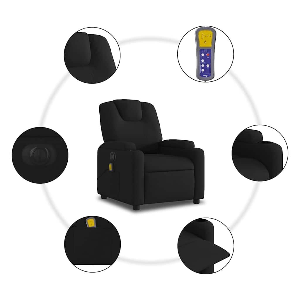 Electric Massage Recliner Chair Black Fabric Price