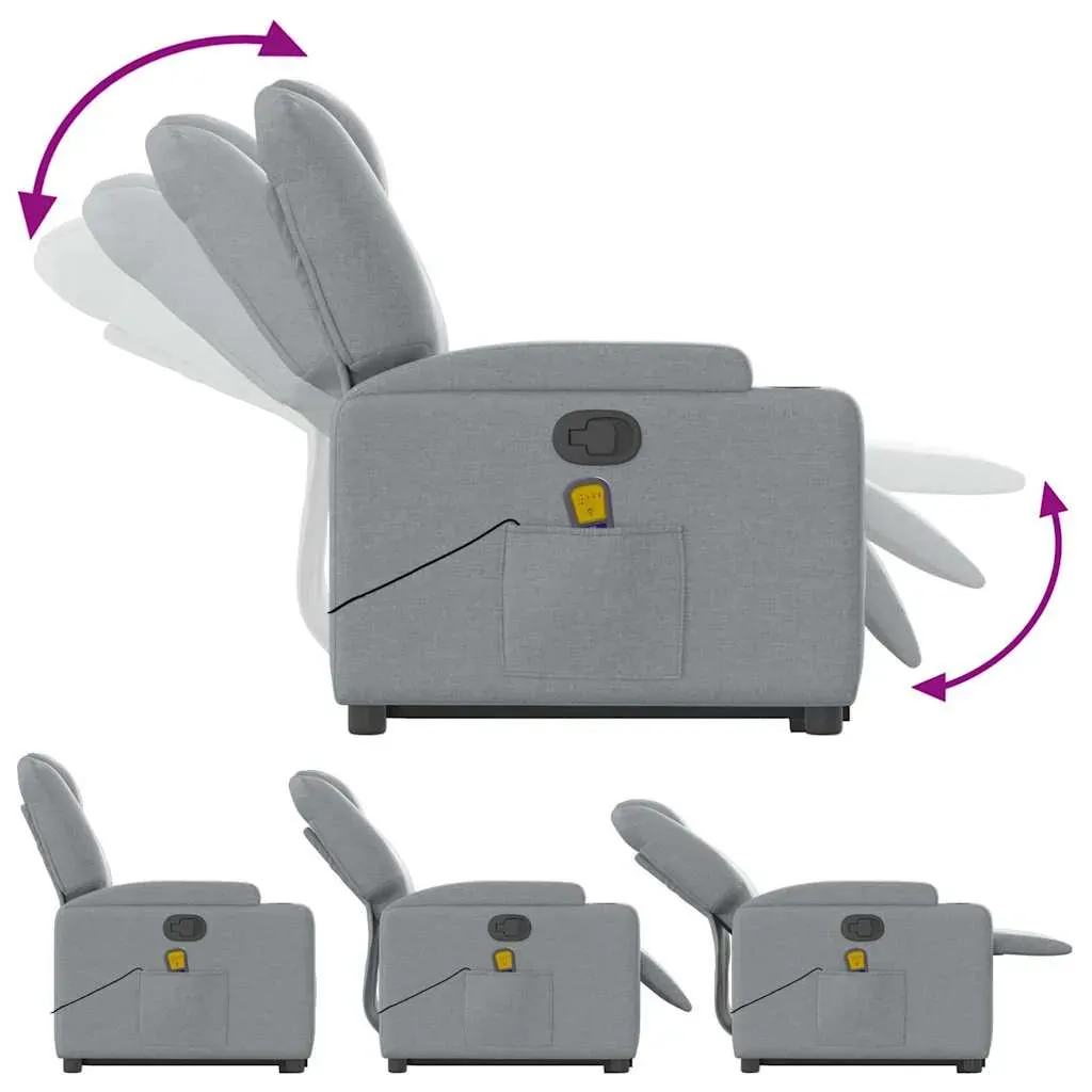 Stand up Massage Recliner Chair Light Grey Fabric Price