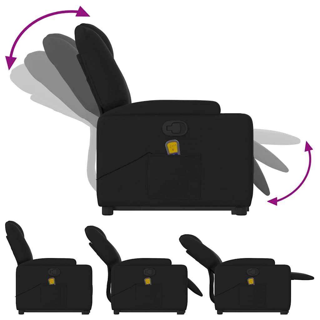 Stand up Massage Recliner Chair Black Fabric Price