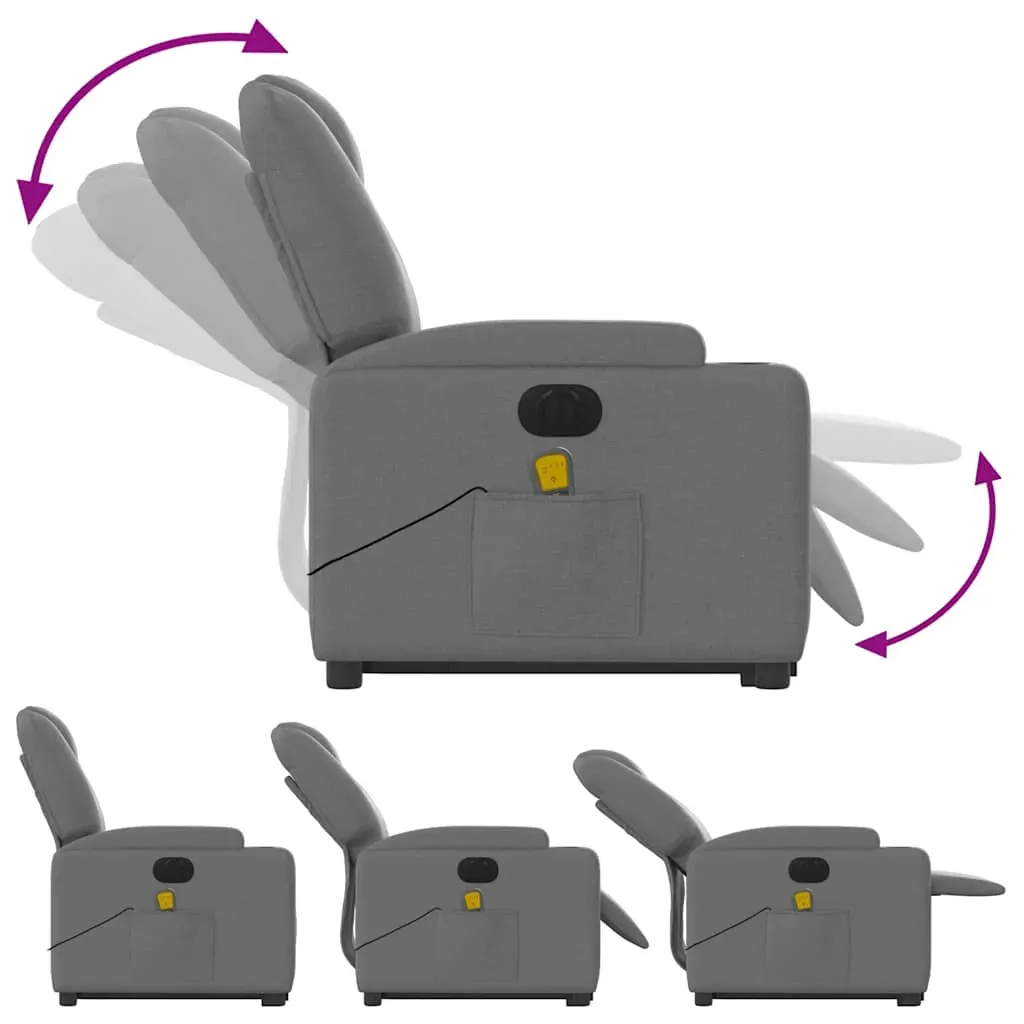 Electric Stand up Massage Recliner Chair Dark Grey Fabric Price