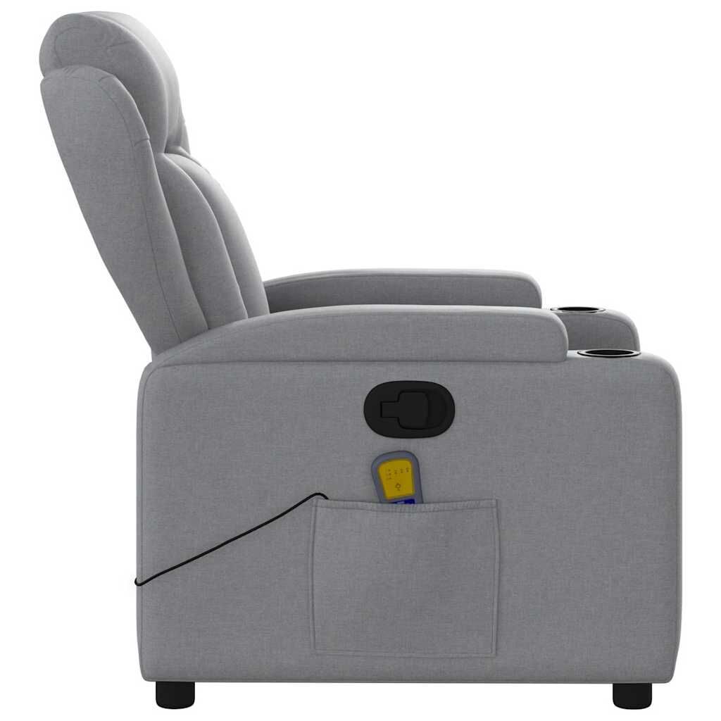 Massage Recliner Chair Light Grey Fabric Price