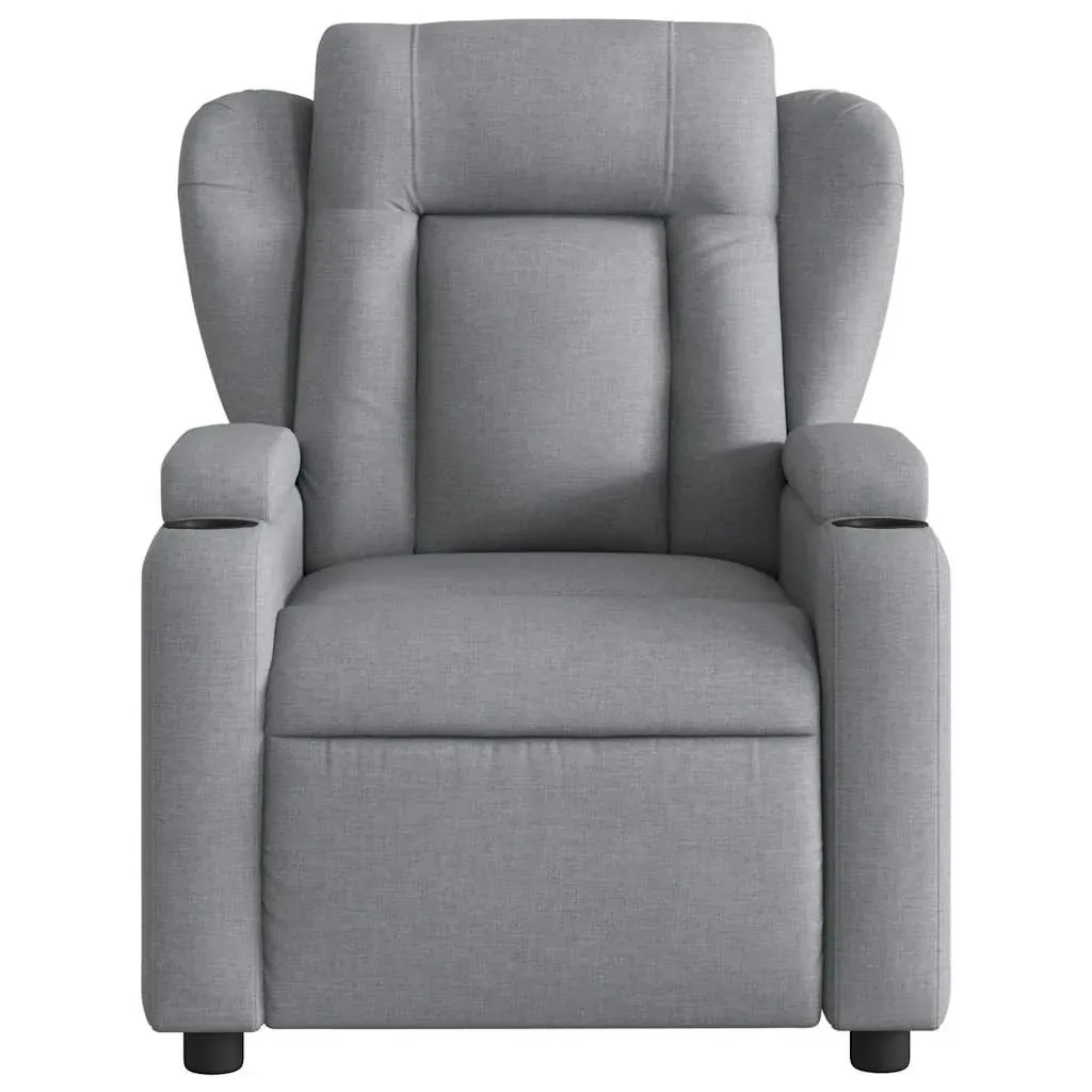 Massage Recliner Chair Light Grey Fabric Price