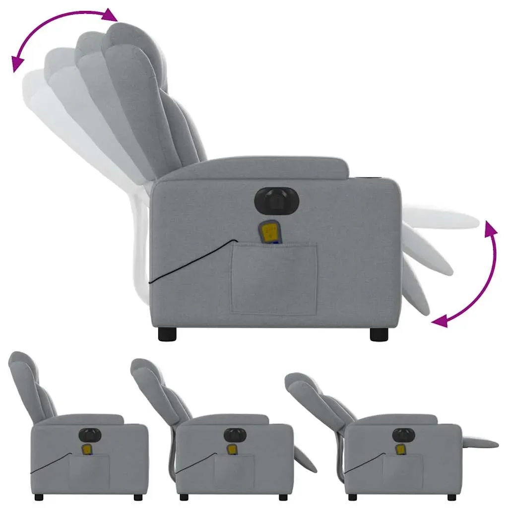 Electric Massage Recliner Chair Light Grey Fabric Price